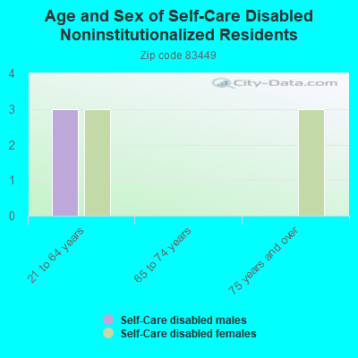 Age and Sex of Self-Care Disabled Noninstitutionalized Residents