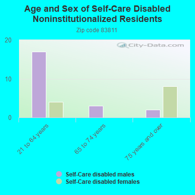 Age and Sex of Self-Care Disabled Noninstitutionalized Residents