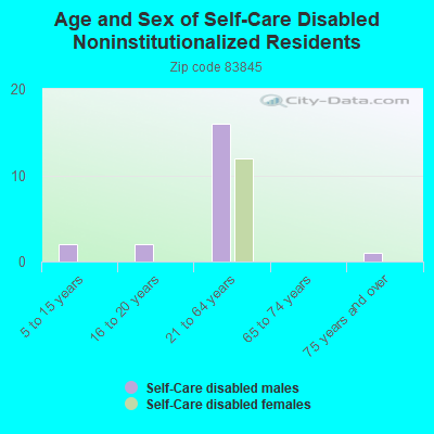 Age and Sex of Self-Care Disabled Noninstitutionalized Residents