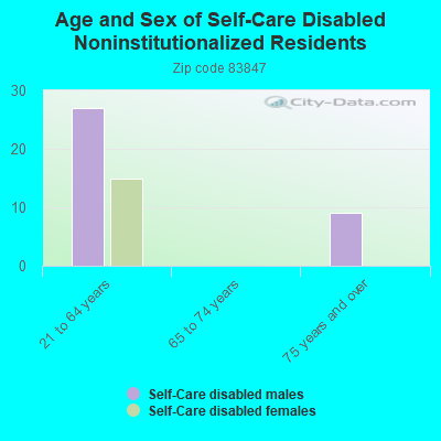 Age and Sex of Self-Care Disabled Noninstitutionalized Residents