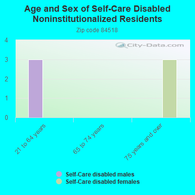 Age and Sex of Self-Care Disabled Noninstitutionalized Residents