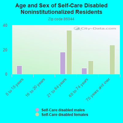 Age and Sex of Self-Care Disabled Noninstitutionalized Residents