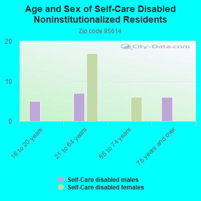 Age and Sex of Self-Care Disabled Noninstitutionalized Residents