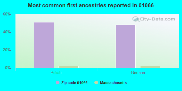 Most common first ancestries reported in 01066