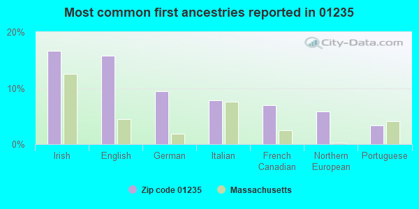 Most common first ancestries reported in 01235