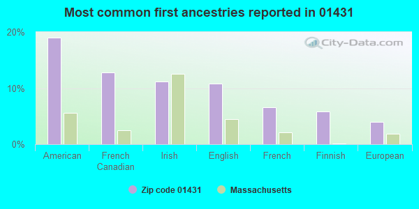Most common first ancestries reported in 01431