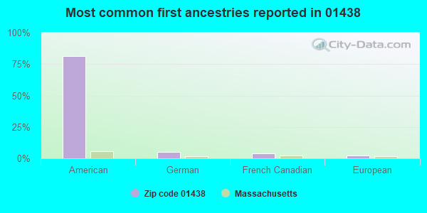 Most common first ancestries reported in 01438