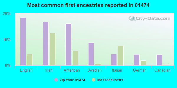 Most common first ancestries reported in 01474