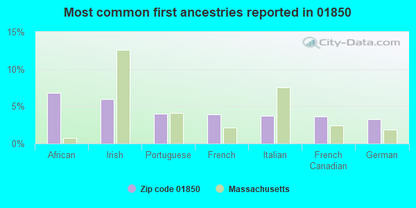 Most common first ancestries reported in 01850