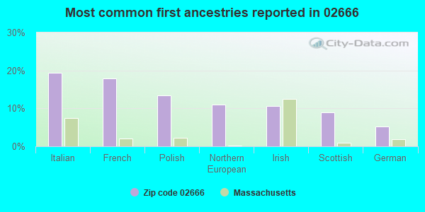Most common first ancestries reported in 02666