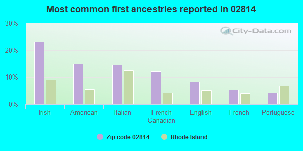 Most common first ancestries reported in 02814