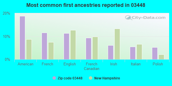 Most common first ancestries reported in 03448