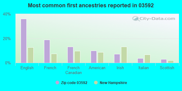 Most common first ancestries reported in 03592