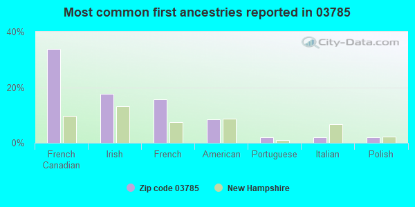 Most common first ancestries reported in 03785