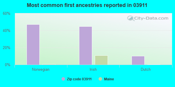 Most common first ancestries reported in 03911