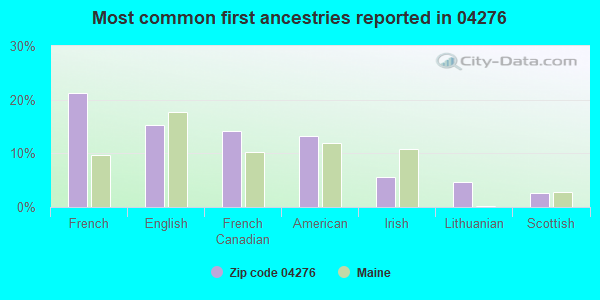Most common first ancestries reported in 04276