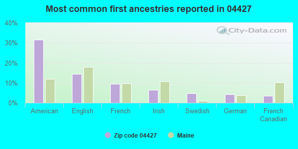 Most common first ancestries reported in 04427