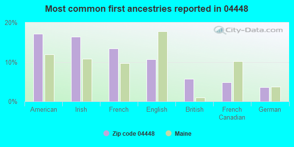 Most common first ancestries reported in 04448