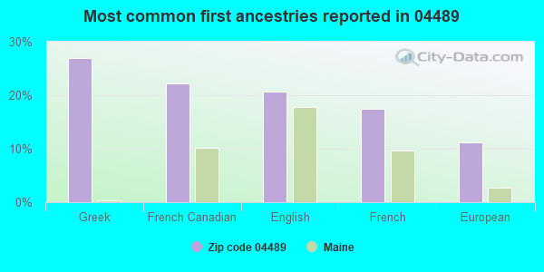 Most common first ancestries reported in 04489