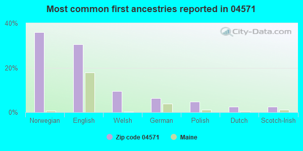 Most common first ancestries reported in 04571