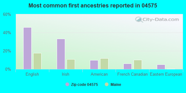 Most common first ancestries reported in 04575
