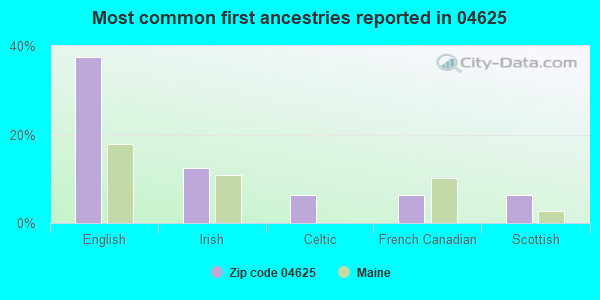 Most common first ancestries reported in 04625