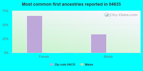 Most common first ancestries reported in 04635