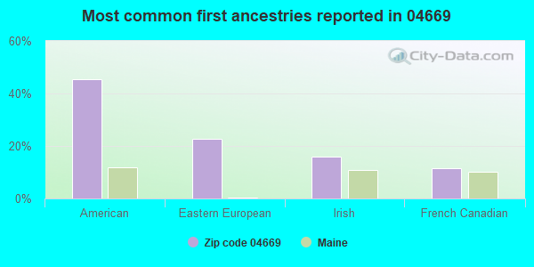 Most common first ancestries reported in 04669