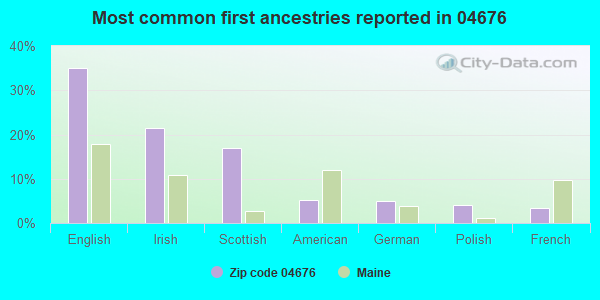 Most common first ancestries reported in 04676