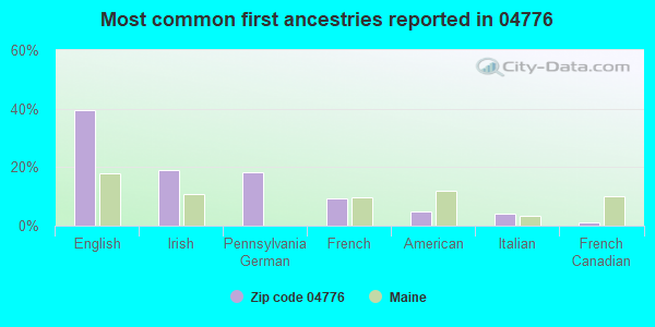 Most common first ancestries reported in 04776