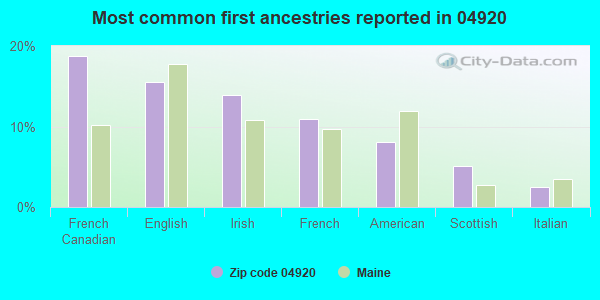 Most common first ancestries reported in 04920