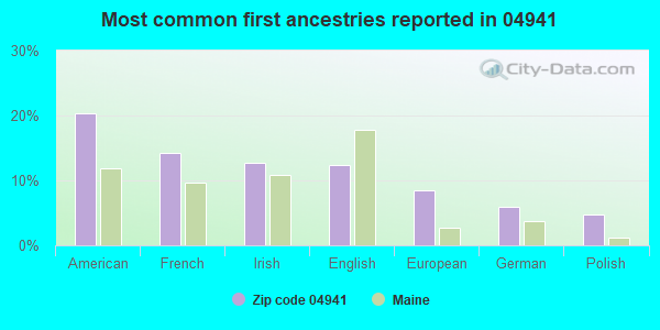 Most common first ancestries reported in 04941