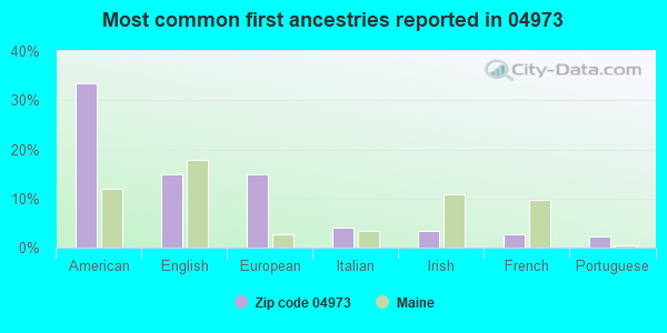 Most common first ancestries reported in 04973