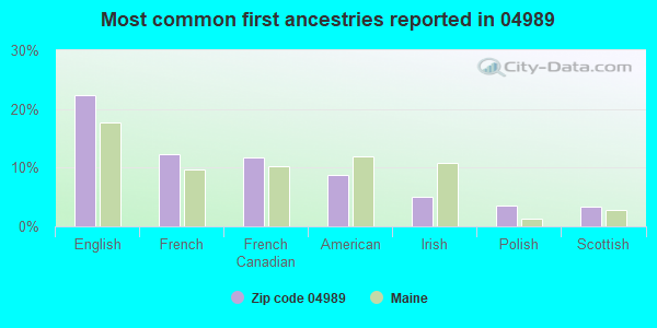 Most common first ancestries reported in 04989