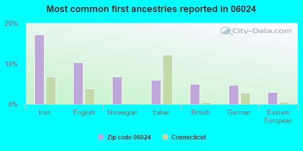 Most common first ancestries reported in 06024