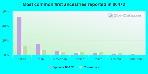 Most common first ancestries reported in 06472