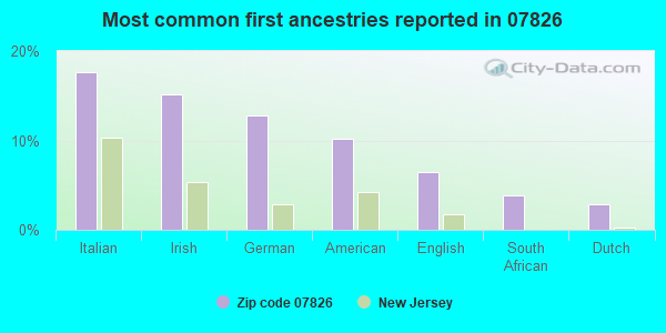 Most common first ancestries reported in 07826