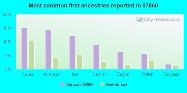 Most common first ancestries reported in 07860