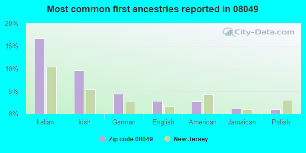 Most common first ancestries reported in 08049