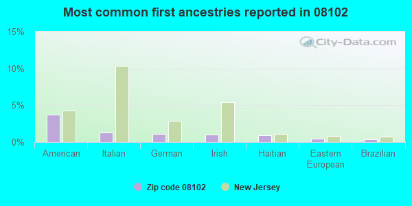 Most common first ancestries reported in 08102