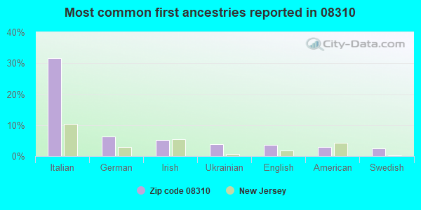 Most common first ancestries reported in 08310