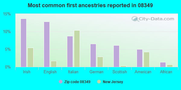 Most common first ancestries reported in 08349