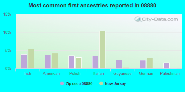 Most common first ancestries reported in 08880