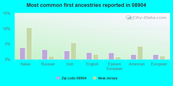 Most common first ancestries reported in 08904
