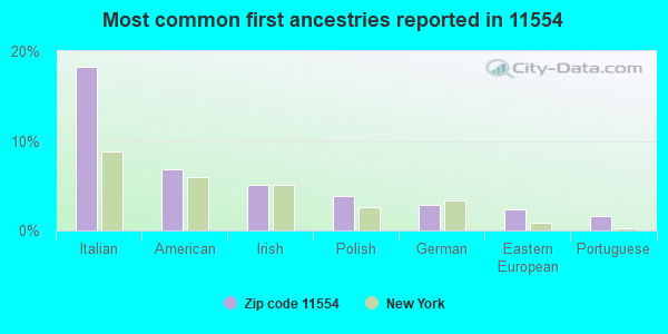 Most common first ancestries reported in 11554