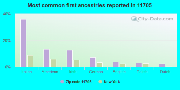 Most common first ancestries reported in 11705