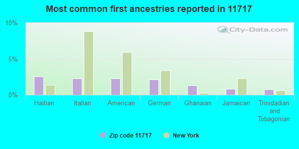 Most common first ancestries reported in 11717