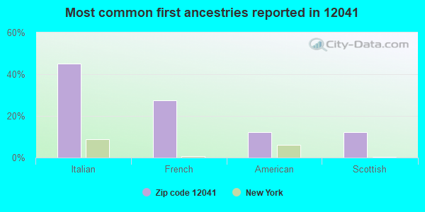 Most common first ancestries reported in 12041