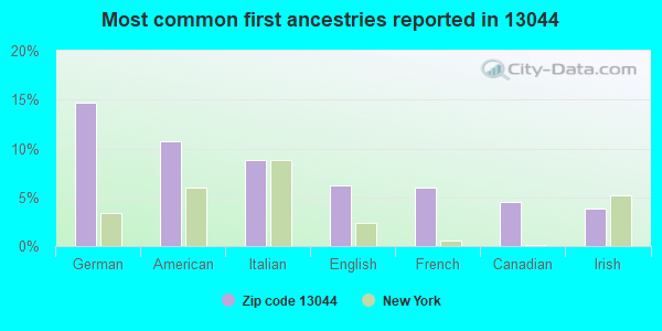 Most common first ancestries reported in 13044