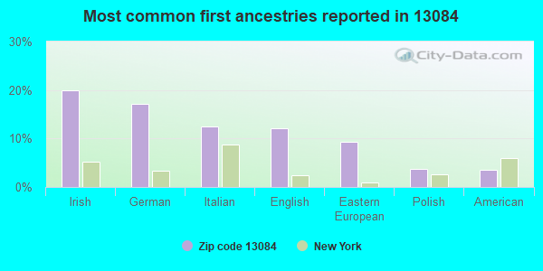 Most common first ancestries reported in 13084